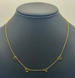 Jewelry 925 sterling silver necklace with four charms LOVE 18” 1mm