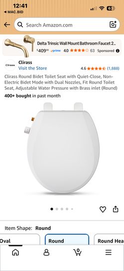 Clirass Round Bidet Toilet Seat With Quiet Close Lid