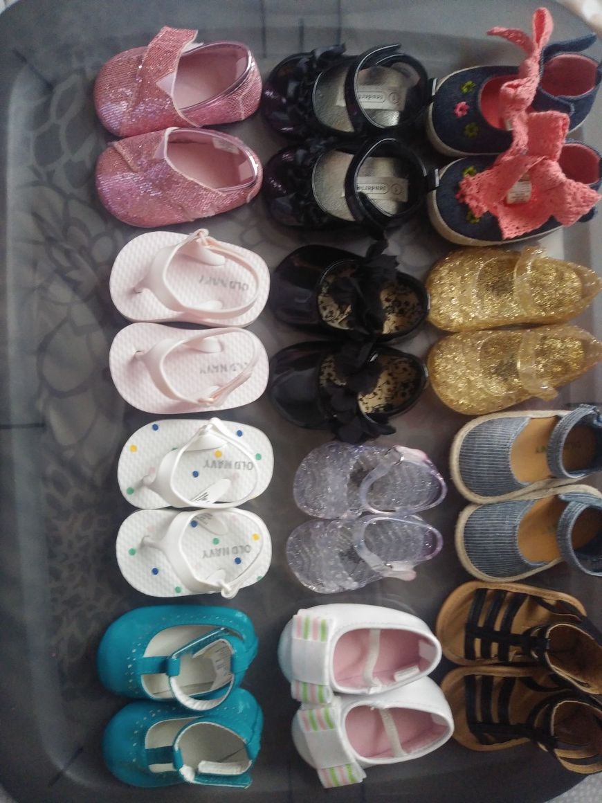 Size 1 Infant Girl Shoes Lot