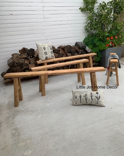 Earthy Minimalist Solid Wood Skinny Bench (Price varies)