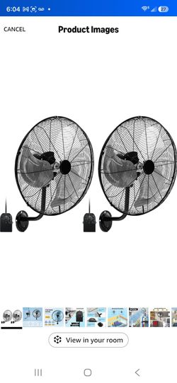 20 Inch Wall Mount Fan with Aluminum Blades, Industrial 3-Speed Oscillating Metal Wall Fan, Heavy Duty for Shop, Commercial, Garage, Warehouse, Worksh