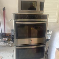 GE Electric Double Oven And Microwave 