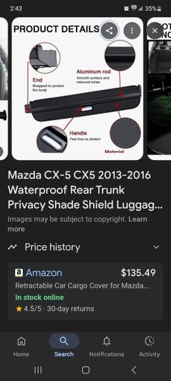 Cargo Screen For Mazda Cx5