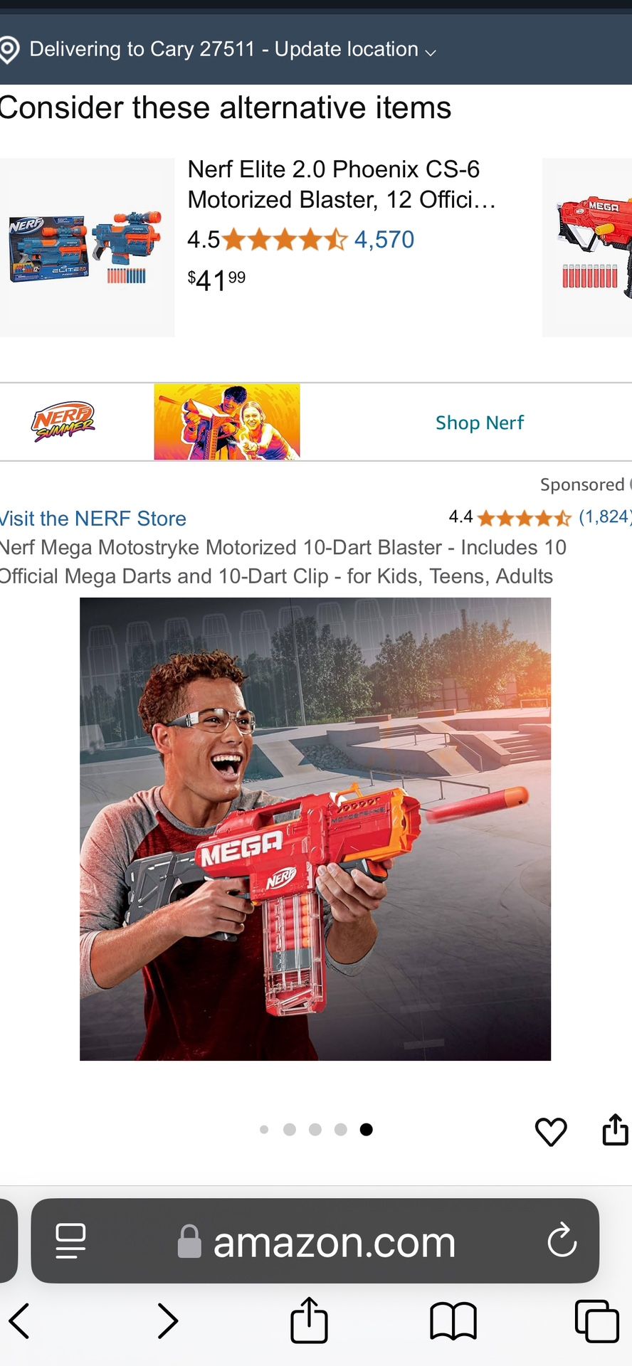 New Nerf Mega Motostryke Motorized 10-Dart Blaster