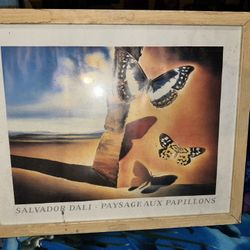Paysage Aux Papillon Country of Butterflies by Salvador Dali Fine Art Framed Print Poster