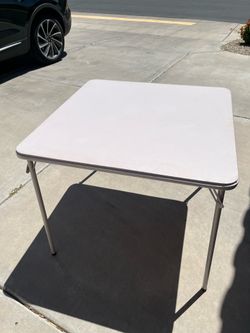 Square Folding Card Table – Padded Top (Beige) – $30 Each
