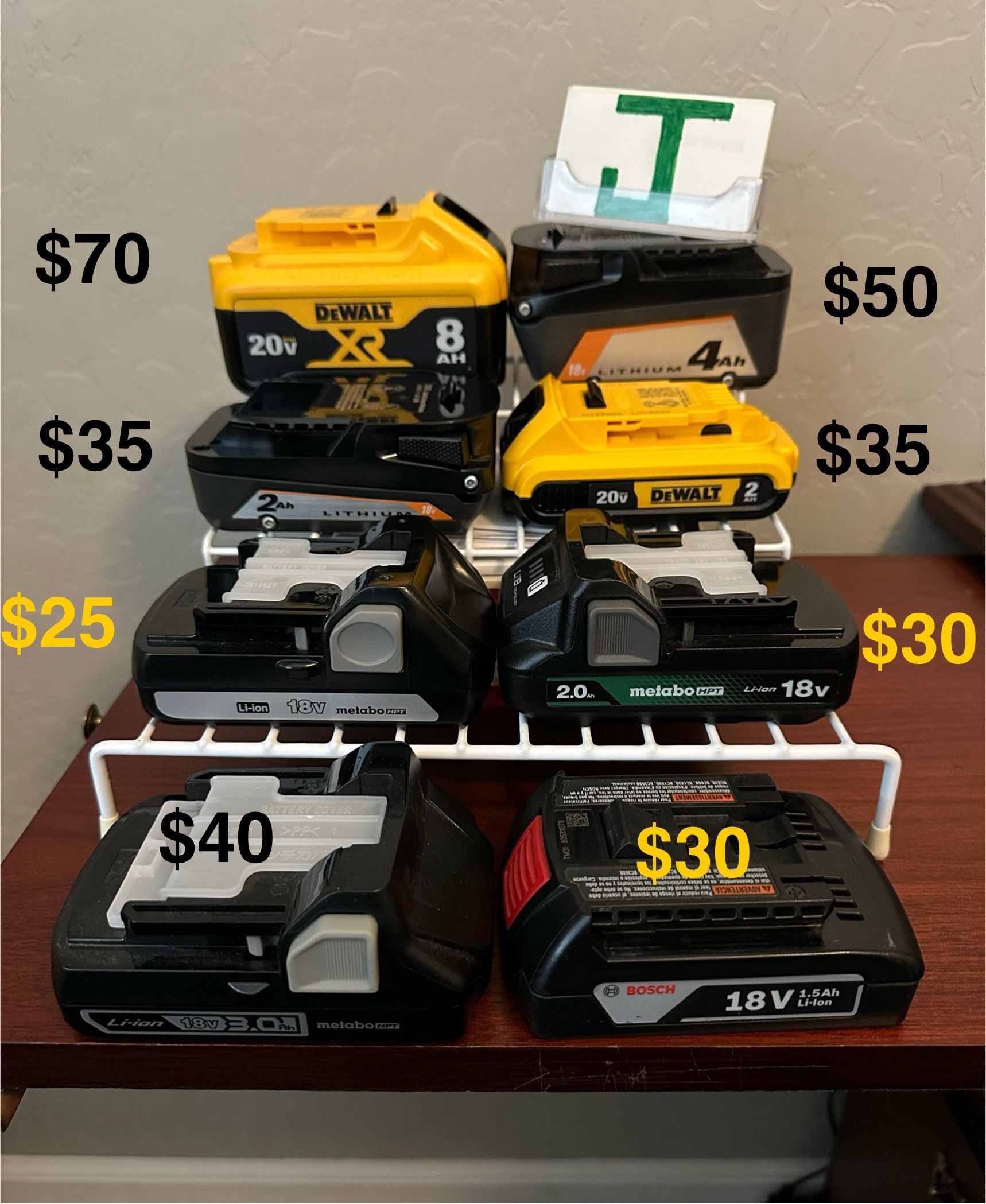 New Batteries $25-30-35-40-45-50-70