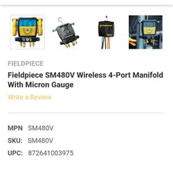 Fieldpiece SM480V Wireless 4-Port Manifold conometro