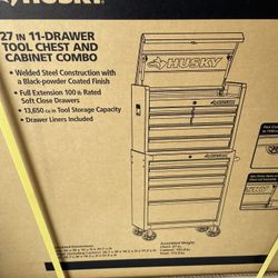 Brand New / Never used - 27 in. W x 18 in. D Standard Duty 11-Drawer Tool Chest Combo and Top Tool Cabinet Combo in Black