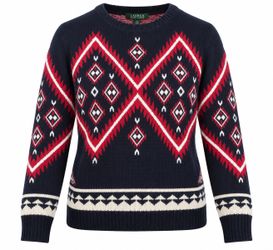 Lauren Ralph Lauren Women’s XL Southwestern Aztec Geometric Sweater Navy Red