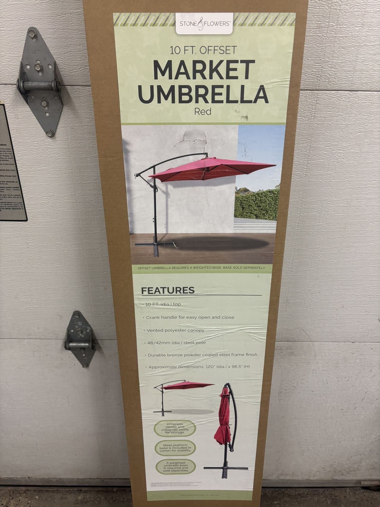 New 10 ft. Offset Market Umbrella Red