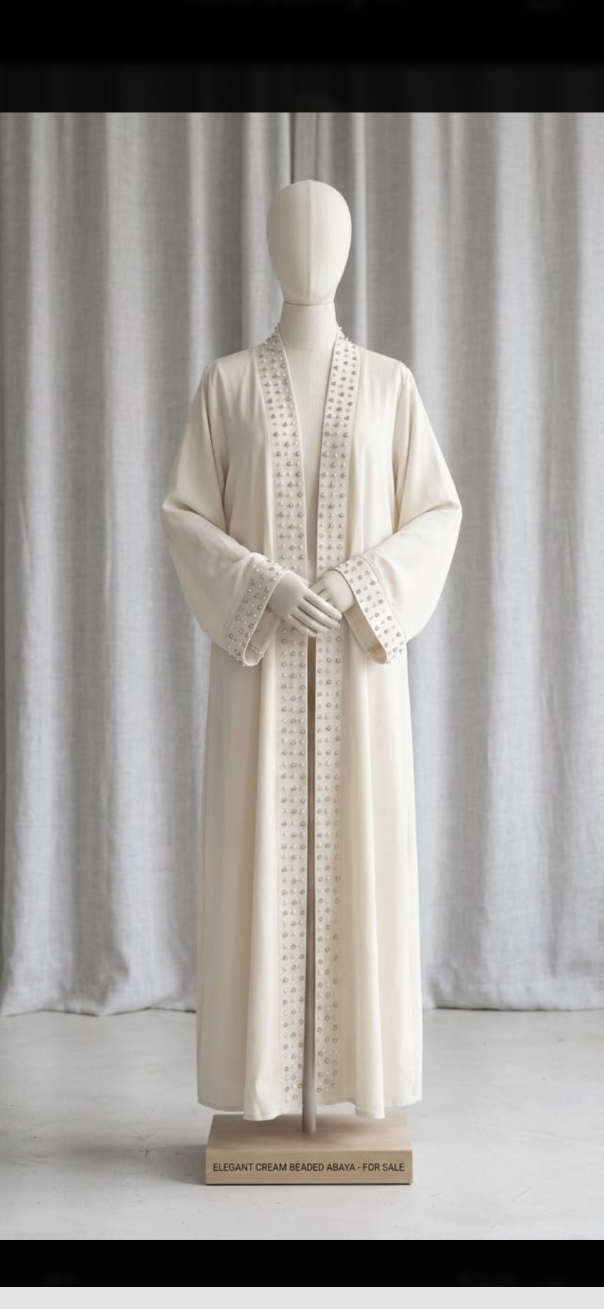 Elegant Pearl Beaded Abaya / Kimono - Size M - Never Worn!