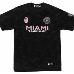Bape X Inter Miami CF Camo Tee - Black Small, Medium, Large