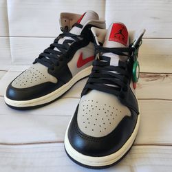 Nike Air Jordan 1 College Grey Red Shoes Womens Size 8.5
