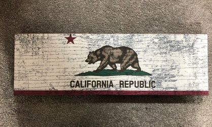 Rustic wooden state flags - CA, OR, NV, UT