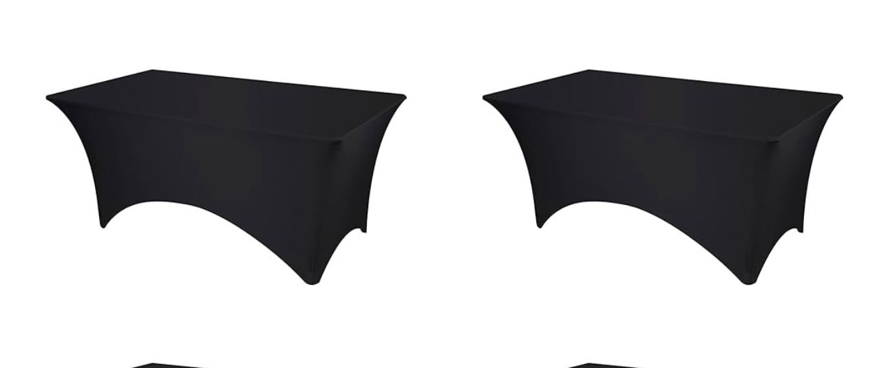 Black Rectangular Fitted Table Cloths