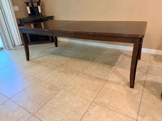 Large brown Dining Table with leaf