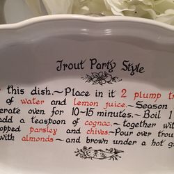 Trout Fish Party Style Serving Dish Oven To Tableware England