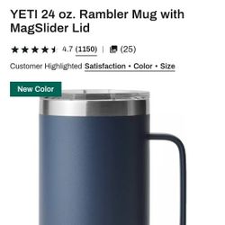 Yeti  24oz. Rambler Mug  w MagSlider Lid
