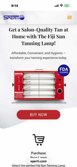The lamp is FDA-cleared and includes an auto turn-off timer, electric ballasts, and protective UV eyewear to ensure a safe tanning...