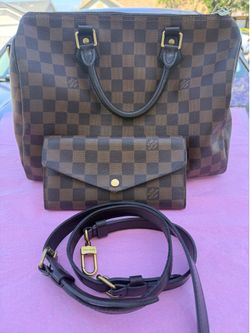 Authentic Louis Vuitton Speedy Bandouliere and Sarah Wallet