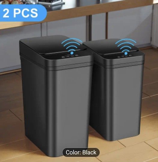 NEW 2pcs Smart Motion Sensor Trash Cans with Lids