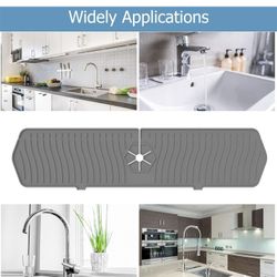 Bathroom Gadgets Large Silicone Faucet Mat for Kitchen Sink Splash Guard Bathroom Faucet Water Catcher Mat Sink Draining Pad Faucet Catcher Mats Drain