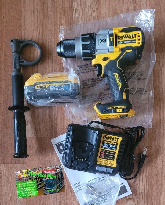 Dewalt 20v XR Brushless Cordless 3 speed Hammer Drill, 5ah Powerstack Battery and Charger $190 Firm Pickup Only