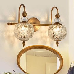 2-Light Glass Vanity Fixture