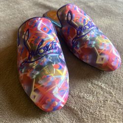 Christian Louboutin (Red Bottoms) Disco Navy Mule Slippers