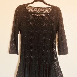 Free People Sheer Black Lace Tunic Size 6