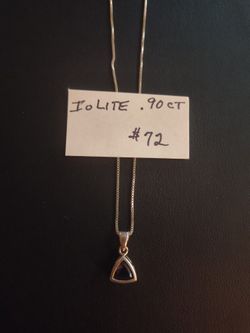 iolite Necklace With Chain 