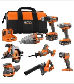 RIDGID 18V 8-Tool Combo Kit - Sealed Box