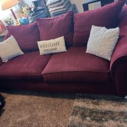Beautiful Large Clean Red Sofa NO RIPS No Tears $240 Can Help Load 