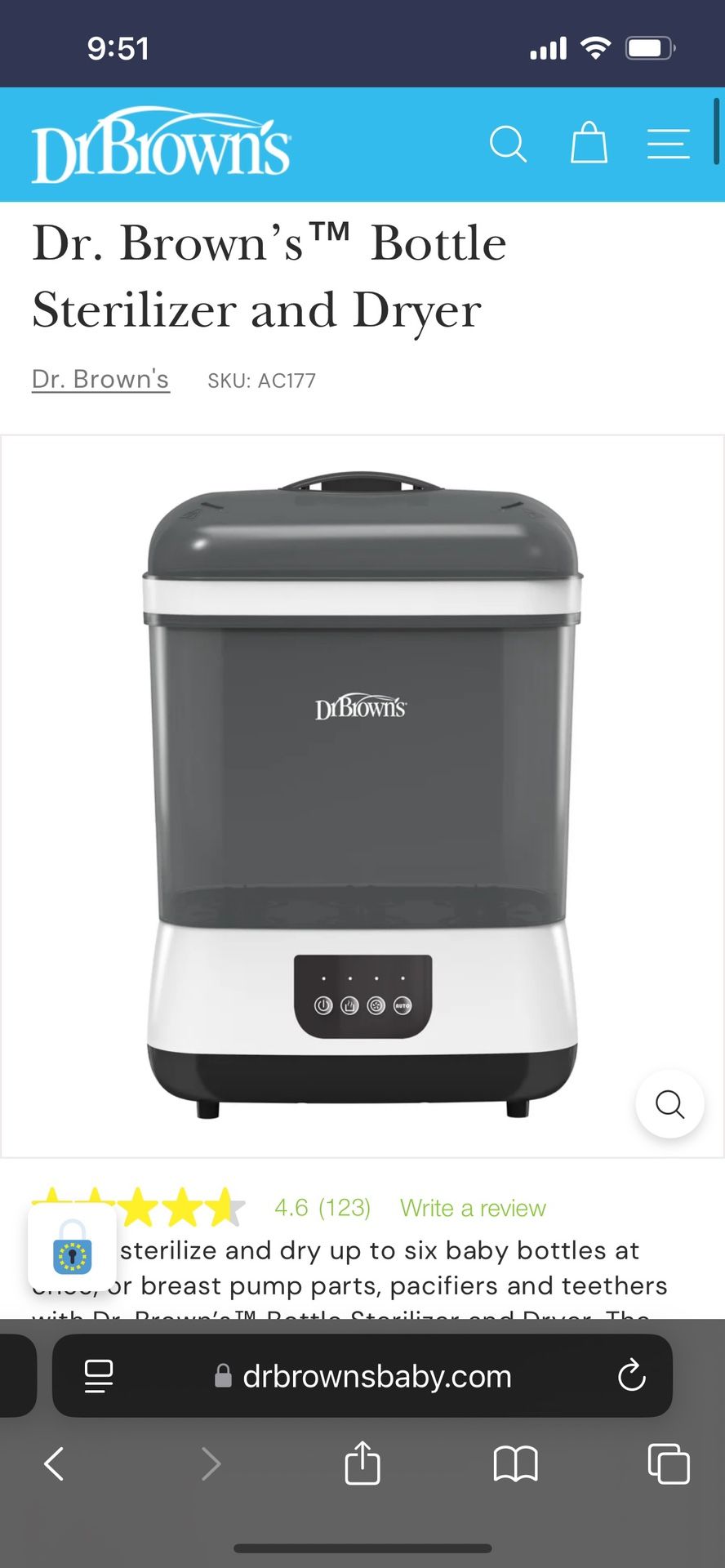 Dr. Brown’s™ Bottle Sterilizer and Dryer