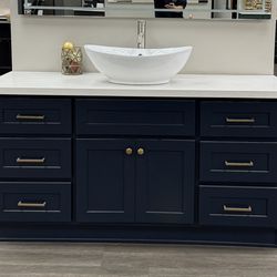 Navy Blue Vanity - 60 inches