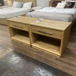 New - Modern Natural Nightstand