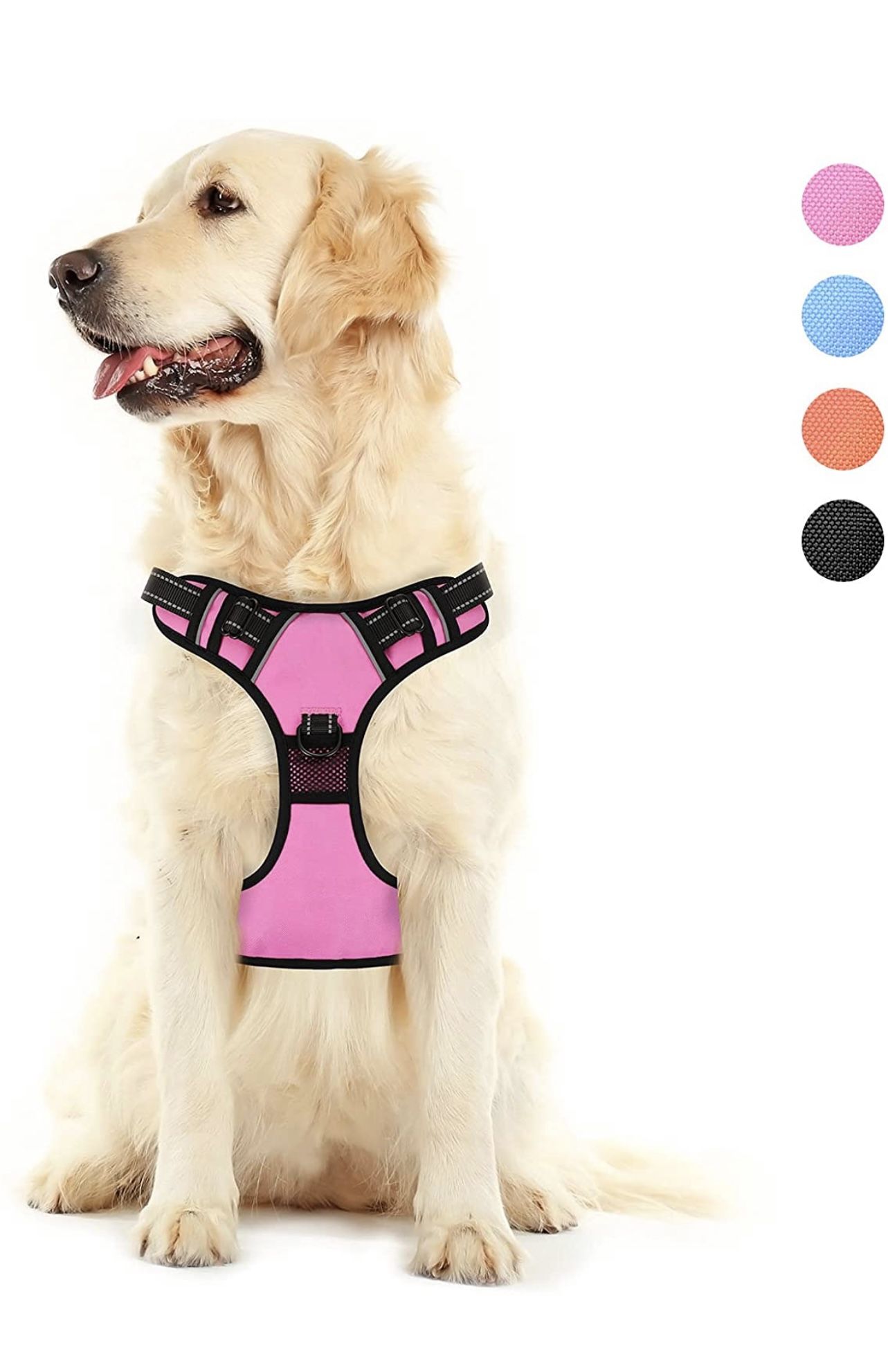 X Large Orange No Pull Walking Handle, Adjustable Soft Padded Reflective Dog Trainer Harnesses Medium Large Heavy Duty Durable Double Stitched pet Su