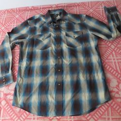 Pendleton High Grade Western Wear Pearl Snap Plaid Shirt Men’s Sz L