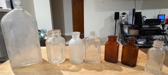 Lot of 7 Vintage Glass Bottles