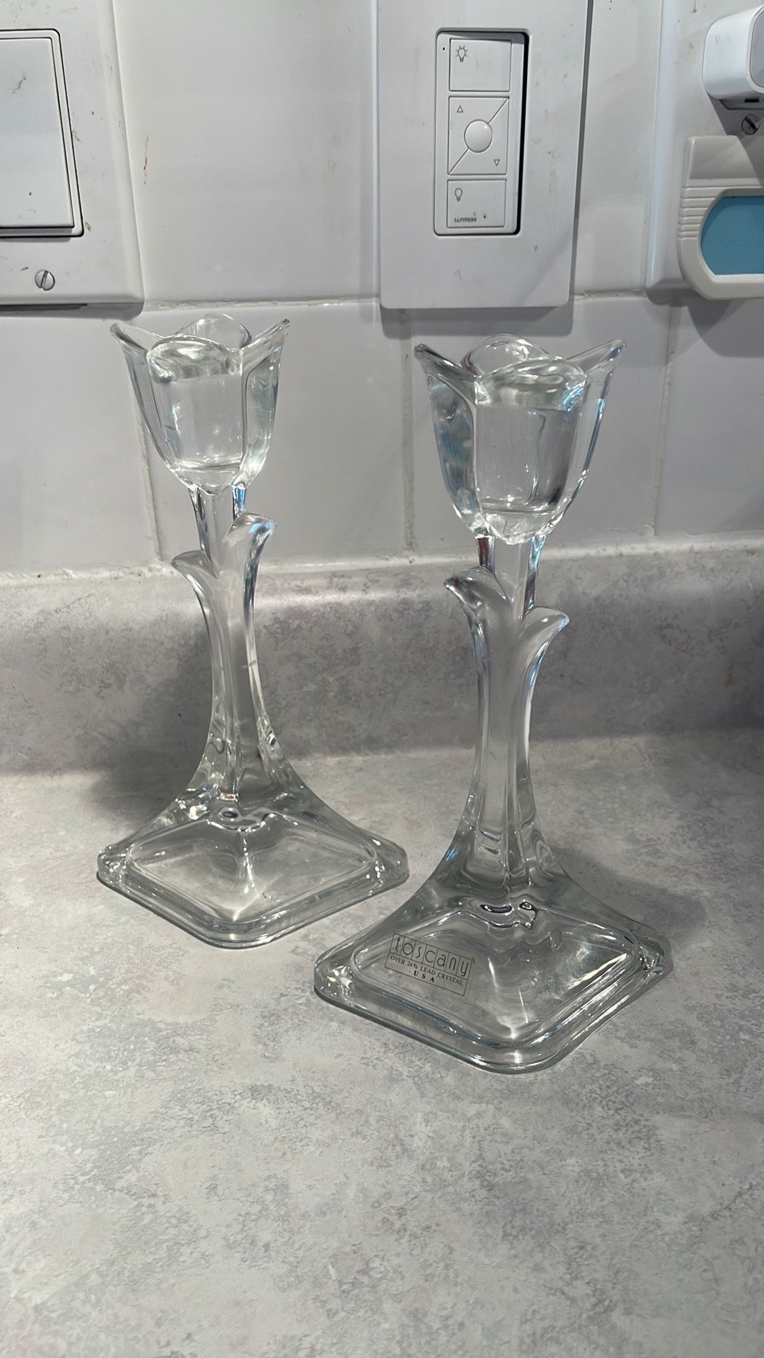 Toscany Crystal Candle Stick Holders