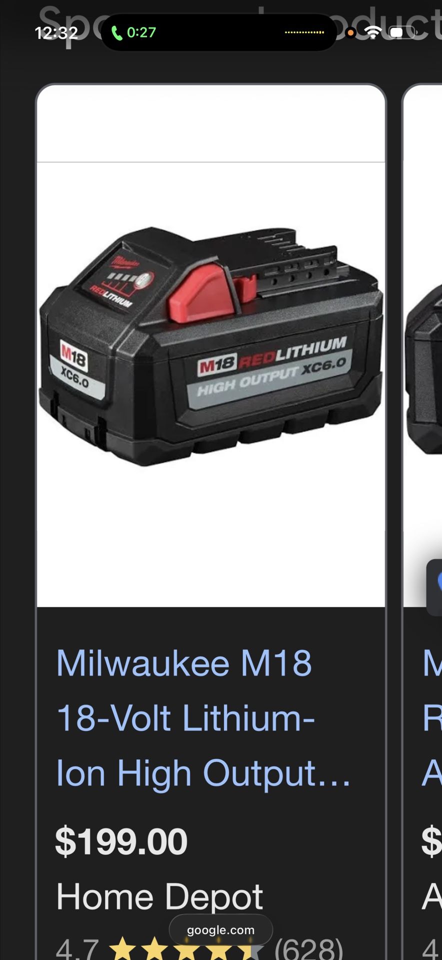 Milwaukee M 18 Red Lithium High Output Batteries