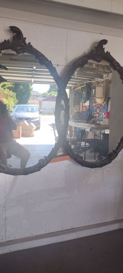 Vintage double oval mirror