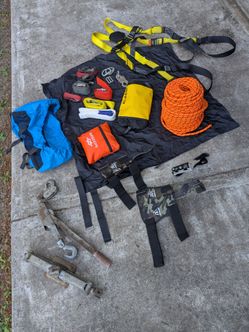 Random Fall protection and climbing gear of all sorts.
