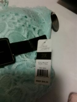 Lacey Lingerie Light Teal Lace Bralette 1X Last two pairs light one and blue