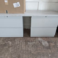 Two Lateral Files With Top