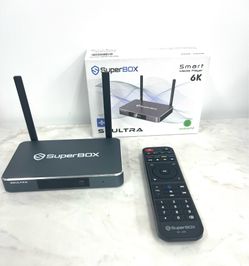 Super box S6 smart media player —6K streaming box — gray — open box