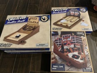 Wooden table top roller ball/basket ball/base ball games for kids
