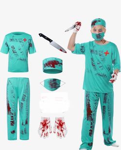 Adult man zombie Dr. Halloween custom size large to cyst large