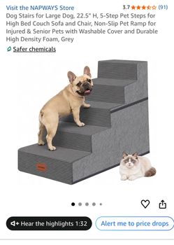 Gardner Pet Dog Stairs 5 Steps Grey